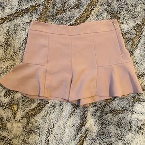 High Waist Tan Flare Dress Shorts